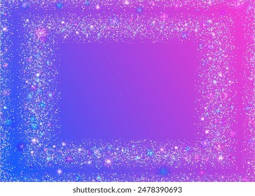 Hologram Effect. Modern Ribbon. Rainbow Confetti. Glare Pattern. Falling Poster. Laser Isolated Cristals. Neon Tinsel. Pink Disco Glitter. Blue Hologram Effect