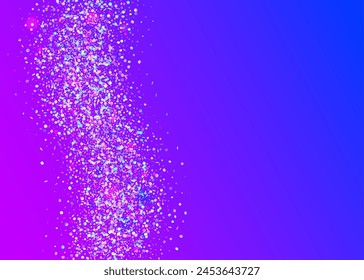 Hologram Effect. Pink Happy Sparkle. Modern Dust. Unicorn Background. Falling Poster. Rainbow Tinsel. Laser Surprise Template. 3d Concept. Purple Hologram Effect