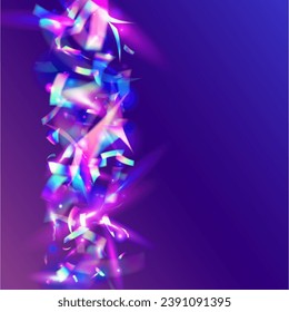 Hologram Effect. Purple Laser Glare. Party Burst. Bokeh Background. Blur Carnaval Sunlight. Digital Art. Cristal Confetti. Fantasy Foil. Pink Hologram Effect