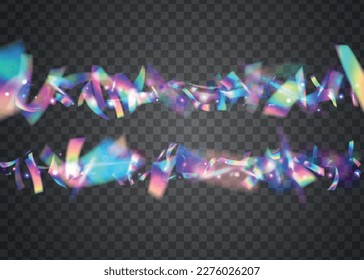 Hologram Effect. Rainbow Glare. Retro Vaporwave Serpentine. Transparent Background. Digital Foil. Purple Disco Sparkles. Laser Burst. Flying Art. Violet Hologram Effect