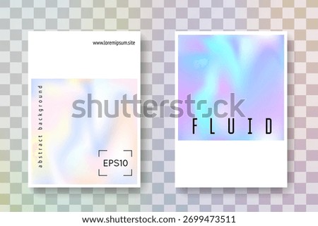 Hologram Fluid. Minimalist Pattern. Crystal Screen. Blue Color Cover. Digital Concept. Colorful Metal Template. Holograph Shape. Pink Hologram Fluid