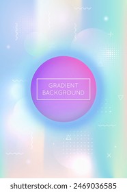Hologram Fluid. Round Poster. Motion Dots. Hipster Texture. Tech Halftone Magazine. Science Flyer. Minimalist Presentation. Violet Retro Design. Purple Hologram Fluid