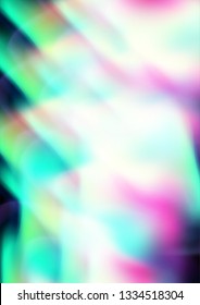 Hologram fluid shape abstract vector  template. right neon glowing elements. Cover mockup with dark background