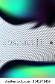Hologram fluid smoky cover template with blending to geometric lines. Abstract modern a4  vector mockup