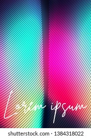 Hologram fluid smoky cover template with blending to geometric lines. Abstract modern a4  mockup