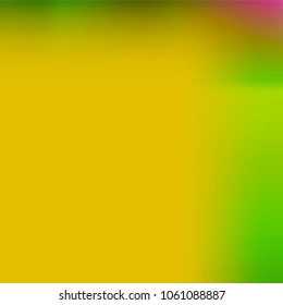 Hologram foil motion background.  Vibrant cosmic vector. Yellow Green Pink. Blurry hipster liquid background. Holographic foil backdrop. Vector design template