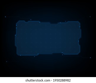 Hologram frame template blue background design illustration science screen