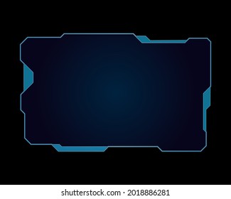 hologram frame template screen science technology blue background illustration
