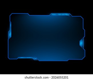 hologram frame template screen science technology blue abstract background