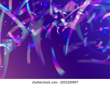 Hologram Glare. Bright Foil. Violet Blur Sparkles. Retro Burst. Iridescent Tinsel. Surreal Art. Laser Realistic Backdrop. Rainbow Glitter. Blue Hologram Glare