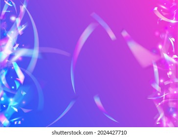 Hologram Glare. Retro Carnaval Gradient. Shiny Banner. Bokeh Background. Pink Blur Texture. Carnival Confetti. Digital Foil. Glamour Art. Violet Hologram Glare