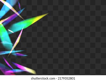 Hologram Glare Vector Transparent Background. Gradient Kaleidoscope Glint Template. Bright Flare Realistic Texture. Color Festive Spectrum Illustration.