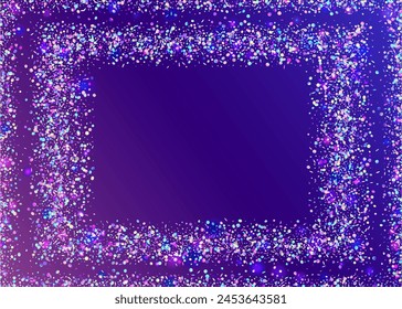 Hologram Glitter. Glare Concept. Digital Poster. Holographic Background. Carnaval Serpentine. Pink Happy Tinsel. Light Colourful Cristals. Modern Banner. Purple Hologram Glitter