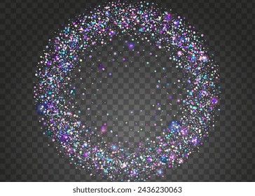 Hologramm Glitzer. Holografische Serpentin. Leichte bunte Explosion. Cristal Dust. Purple Glare Burst. In: Carnaval Tinsel. Disco-Konzept. In: Modern Ribbon. Rosa Hologramm Glitter