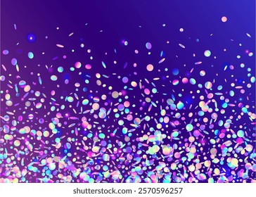 Hologram Glitter. Modern Dust. Happy Pattern. Rainbow Paper. Purple Laser Background. Cristal Ribbon. Party Burst. Disco Birthday Illustration. Pink Hologram Glitter