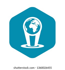 Hologram globe icon in simple style isolated on white background