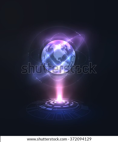 Hologram Globe Vector Background Eps 10 Stock Vector (Royalty Free