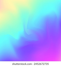 Hologram Gradient. Abstract Background. Retro Concept. Chrome Foil. Soft Futuristic Template. Pearlescent Texture. Trendy Fluid. Purple Shiny Background. Pink Hologram Gradient