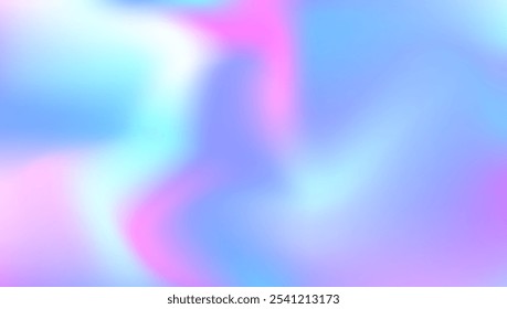 Hologram Gradient. Abstract Texture. Pop Futuristic Invitation. Fantasy Flyer. Shiny Vector. Blue Blur Texture. Plastic Fluid. Iridescent Background. Violet Hologram Gradient