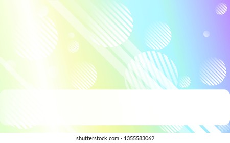 Hologram Gradient Background with Line, Circle. For Your Graphic Design, Banner. Vector Illustration