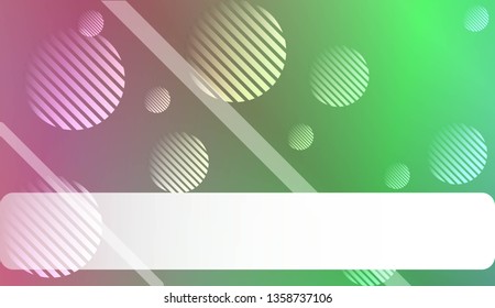 Hologram Gradient Background with Line, Circle. For Your Graphic Invitation Card, Poster, Brochure. Vector Illustration
