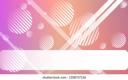 Hologram Gradient Background with Line, Circle. For Your Graphic Invitation Card, Poster, Brochure. Vector Illustration