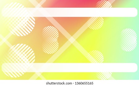 Hologram Gradient Background with Line, Circle. For Your Graphic Design, Banner. Vector Illustration