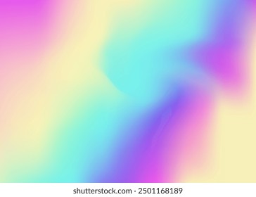 Hologram Gradient. Blur Glitch. Soft Holography Illustration. Iridescent Texture. Minimal Card. Fashion Paper. Pearlescent Background. Violet Retro Background. Blue Hologram Gradient