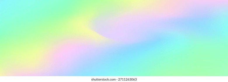 Hologram Gradient. Blur Light. Iridescent Texture. Hippie Pop Texture. Kawaii Card. Neon Vector. Metal Futuristic Invitation. Abstract Background. Blue Hologram Gradient
