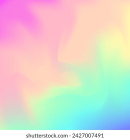 Hologram Gradient. Holographic Texture. Violet Retro Background. Vintage Flyer. Kawaii Cover. Metal Pattern. Abstract Texture. Pop Spectrum Template. Blue Hologram Gradient