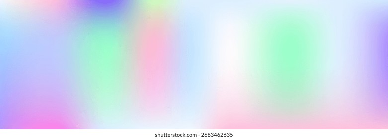 Gradiente de holograma. Fondo irisado. Textura suave azul. Malla de chicas. Plantilla geométrica retro. Luz de unicornio. Antecedentes Abstractas. Formas de neón. Gradiente de holograma violeta