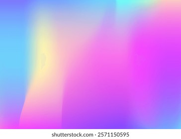 Hologram Gradient. Iridescent Background. Rainbow Cover. Violet Soft Texture. Shiny Glitch. Holographic Background. Chrome Card. Retro Futuristic Template. Blue Hologram Gradient