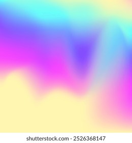 Gradiente do holograma. Textura Iridescente. Folha de unicórnio. Luz líquida. Textura holográfica. Imagem Pop. Convite de geometria suave. Plano de Fundo Roxo Retroativo. Gradiente do Holograma Rosa