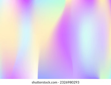 Hologramm Gradient. Metaleffekt. Pearleszenter Hintergrund. Grafischer Mesh. rosafarbener Neonhintergrund. Weiche kreative Einladung. Reizende Textur. Lebendige Karte. Violett Hologramm Gradient