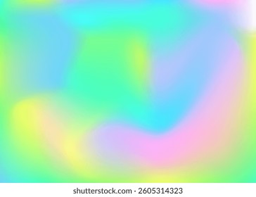 Hologram Gradient. Neon Card. Shiny Shapes. Abstract Background. Tie Dye Retro Texture. Iridescent Background. Pop Holography Brochure. Bright Paper. Blue Hologram Gradient