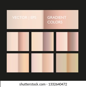 Hologram gradient. Pearl shades. Matte colour. Rose color. Soft pastel background. Rose gold palette set. Holographic background, screen, mobile, banner, label, tag, software. Nacreous texture. 