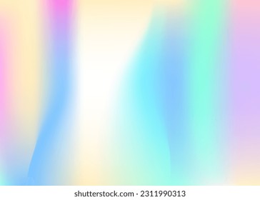 Gradiente de holograma. Antecedentes Peregrinos. Luz cromada. Antecedentes abstractos. Textura Retro Púrpura. Folleto de la Holografía desdibujada. Papel arcoiris. Afiche brillante. Gradiente de holograma azul