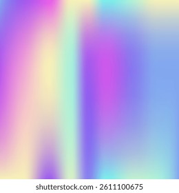 Hologram Gradient. Pearlescent Background. Cosmos Flyer. Purple Shiny Background. Retro Multicolor Brochure. Neon Image. Digital Card. Holographic Texture. Violet Hologram Gradient