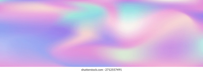 Gradiente de holograma. Fondo perlado. Textura suave violeta. Malla vibrante. Invitación a la gasolina borrosa. Tarjeta digital. Fondo irisado. Efecto brillante. Gradiente de holograma azul