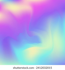 Hologram Gradient. Pink Blur Background. Retro Poster. Abstract Texture. Neon Holography Illustration. Iridescent Background. Cosmos Flyer. Rainbow Foil. Violet Hologram Gradient