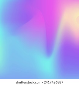Gradiente de holograma. Fondo de desenfoque morado. Plantilla de metal multicolor. Luz Moderna. Patrón retro. Textura Perlectora. Kawaii Mesh. Textura irlandesa. Gradiente de holograma azul