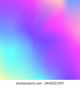 Hologram Gradient. Violet Blur Background. Graphic Fluid. Neon Image. Pearlescent Background. Holographic Texture. Modern Light. Shiny Spectrum Illustration. Blue Hologram Gradient