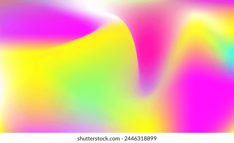 Hologram Gradient. Violet Neon Texture. Metal Futuristic Invitation. Holographic Background. Kawaii Cover. Iridescent Texture. Soft Poster. Rainbow Paper. Pink Hologram Gradient