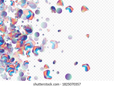Hologram Holography Modern Vector Transparent Background. Hipster 3d Cover. Neon Art Fluid Placard. Iridescent Minimal Banner.