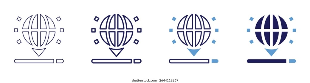 Hologram icon in 4 different styles. Thin Line, Line, Bold Line, Duotone. Duotone style. Editable stroke.