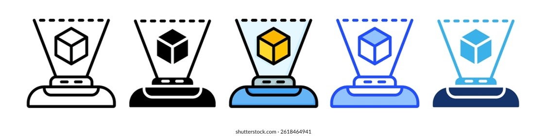 Hologram Icon Collection With Multiple Styles