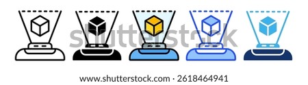Hologram Icon Collection With Multiple Styles