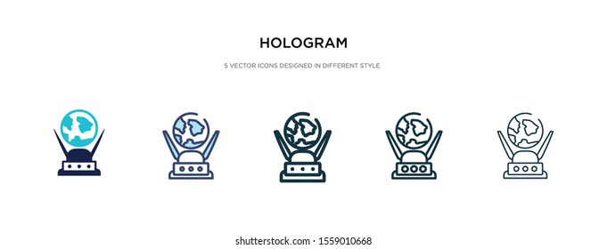 hologram icon in different style vector illustration. two colored and black hologram vector icons designed in filled, outline, line and stroke style can be used for web, mobile, ui