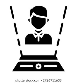 Ilustración vectorial de diseño de glifo de icono de holograma