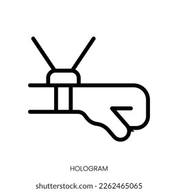 hologram icon. Line Art Style Design Isolated On White Background